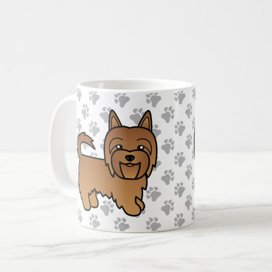 Red Australian Terrier Cute Cartoon Dog Koffiemok (Voorkant links)