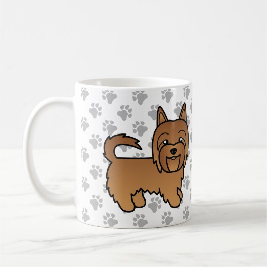 Red Australian Terrier Cute Cartoon Dog Koffiemok (Links)
