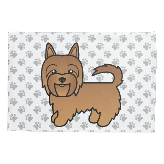 Red Australian Terrier Cute Cartoon Dog Kussensloop (Achterkant)