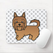 Red Australian Terrier Cute Cartoon Dog Muismat (Met muis)
