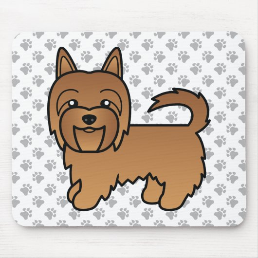 Red Australian Terrier Cute Cartoon Dog Muismat (Voorkant)