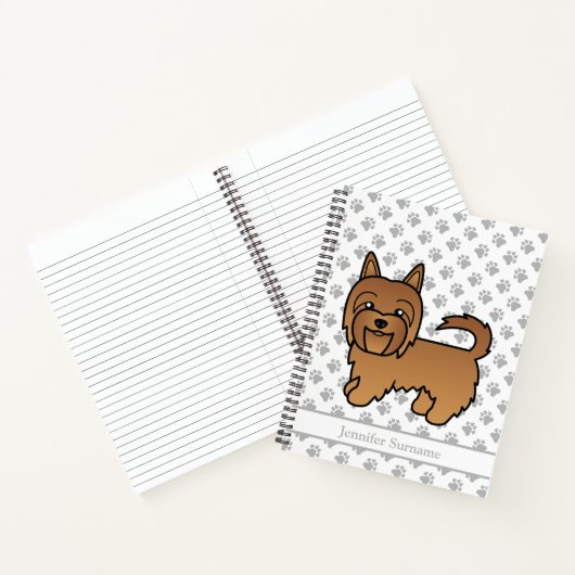 Red Australian Terrier Cute Cartoon Dog Notitieboek (Binnen)