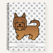 Red Australian Terrier Cute Cartoon Dog Notitieboek (Voorkant)