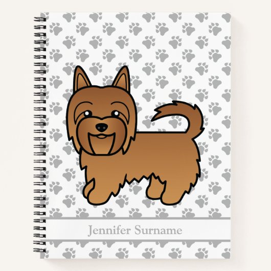 Red Australian Terrier Cute Cartoon Dog Notitieboek (Voorkant)