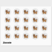 Red Australian Terrier Cute Cartoon Dog Ronde Sticker (Vel)