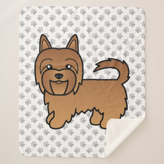 Red Australian Terrier Cute Cartoon Dog Sherpa Deken (Voorkant)