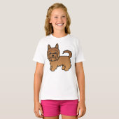 Red Australian Terrier Cute Cartoon Dog T-shirt (Voorkant volledig)