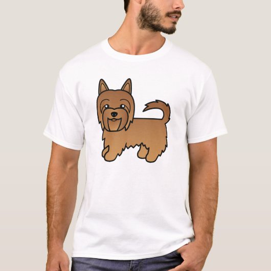 Red Australian Terrier Cute Cartoon Dog T-shirt (Voorkant)