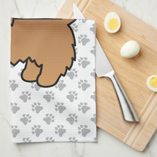 Red Australian Terrier Cute Cartoon Dog Theedoek (Quarter Fold)