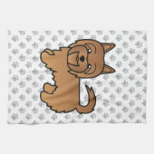 Red Australian Terrier Cute Cartoon Dog Theedoek (Horizontaal)