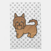 Red Australian Terrier Cute Cartoon Dog Theedoek (Verticaal)