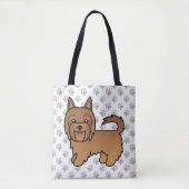 Red Australian Terrier Cute Cartoon Dog Tote Bag (Voorkant)