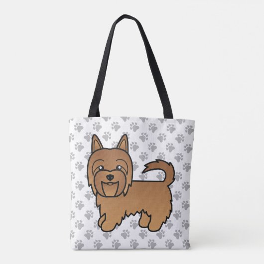 Red Australian Terrier Cute Cartoon Dog Tote Bag (Achterkant)
