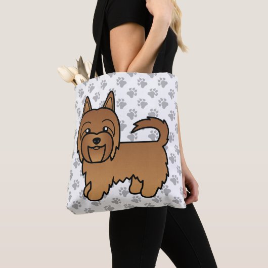 Red Australian Terrier Cute Cartoon Dog Tote Bag (Dichtbij)