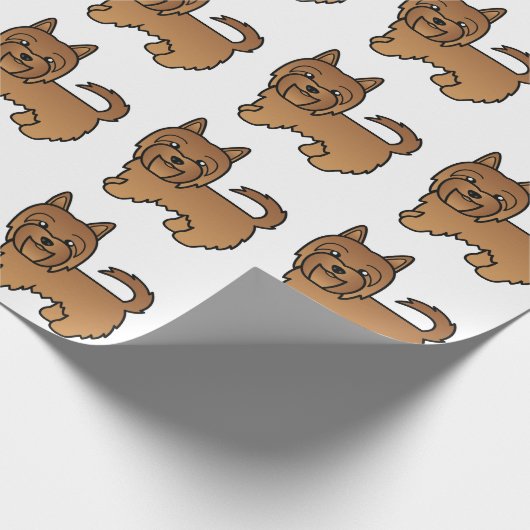 Red Australian Terrier Cute Dog Pattern Cadeaupapier (Hoek)