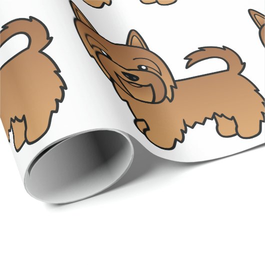 Red Australian Terrier Cute Dog Pattern Cadeaupapier (Rol Hoek)