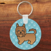 Red Australian Terrier Dog Cartoon Illustratie Sleutelhanger (Voorkant)