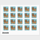 Red Australian Terrier Dog Cartoon Illustratie Vierkante Sticker (Vel)