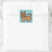 Red Australian Terrier Dog Cartoon Illustratie Vierkante Sticker (Tas)