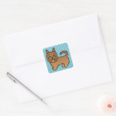 Red Australian Terrier Dog Cartoon Illustratie Vierkante Sticker (Envelop)