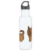 Red Australian Terrier Dog Cartoon Tekening Waterfles (Voorkant)