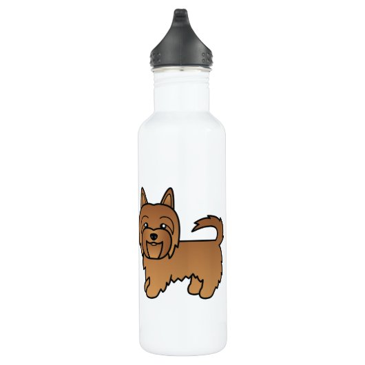 Red Australian Terrier Dog Cartoon Tekening Waterfles (Rechts)