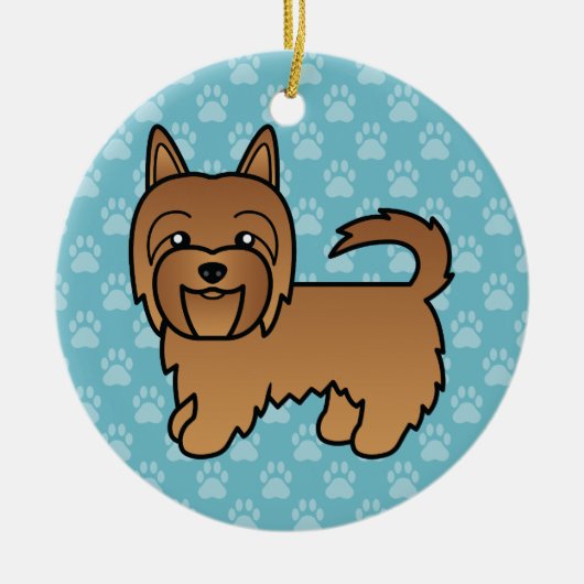 Red Australian Terrier Dog Schattigee tekening op  Keramisch Ornament (Voorkant)