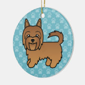 Red Australian Terrier Dog Schattigee tekening op  Keramisch Ornament (Links)