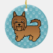 Red Australian Terrier Dog Schattigee tekening op  Keramisch Ornament (Achterkant)