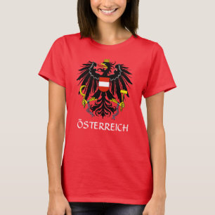 RED Austria Coat of Arms "Österreich" T-Shirt