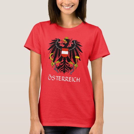 RED Austria Coat of Arms "Österreich" T-Shirt (Voorkant)