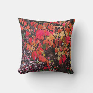 Red Autumn Burning Struik Garden Outdoor Pillow Buitenkussen