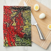 Red Autumn die Art Kitchen Towel schildert Theedoek (Quarter Fold)