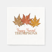Red Autumn Fall Leaves Rustic Harvest Custom Servet (Voorkant)