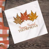 Red Autumn Fall Leaves Rustic Harvest Custom Servet