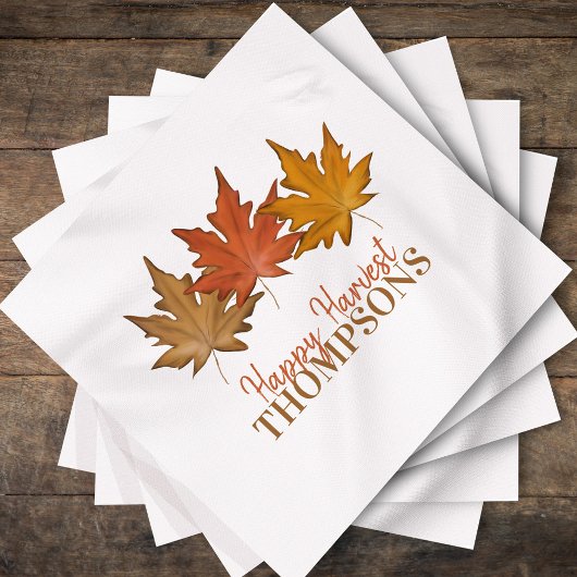 Red Autumn Fall Leaves Rustic Harvest Custom Servet