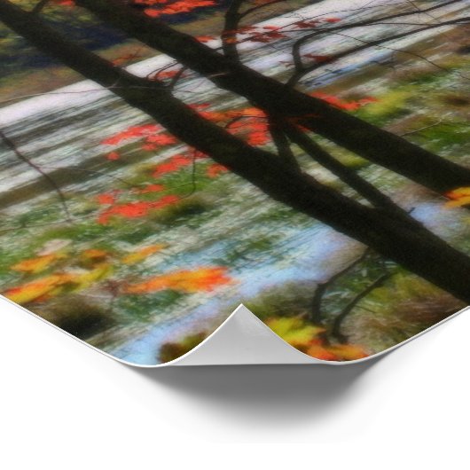 Red Autumn Foliage Marsh Orton Effect Poster (Hoek)