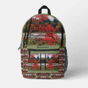 Red Autumn Foliage Marsh Personalized Bedrukte Rugzak