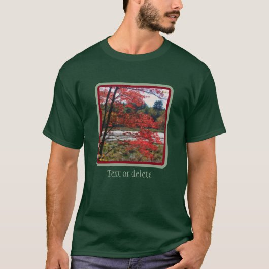 Red Autumn Foliage Marsh Personalized T-shirt (Voorkant)