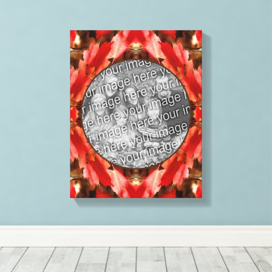 Red Autumn laat Lijst Creëer je eigen foto achter Canvas Afdruk (Insitu (Houten vloer))