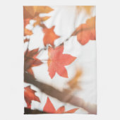 Red Autumn Leaf Natuur Foto Theedoek (Verticaal)