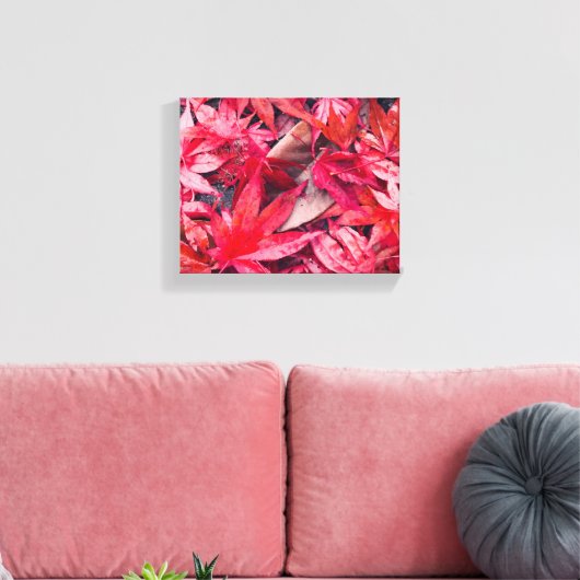 Red Autumn Leaves Canvas Afdruk (Insitu (Woonkamer))