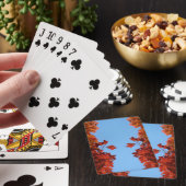Red Autumn Leaves en Blue Sky Pokerkaarten (Insitu)
