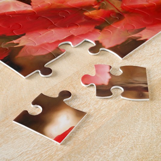 Red Autumn Leaves Natuur Lijst Uw foto toevoegen Legpuzzel (Zijkant)