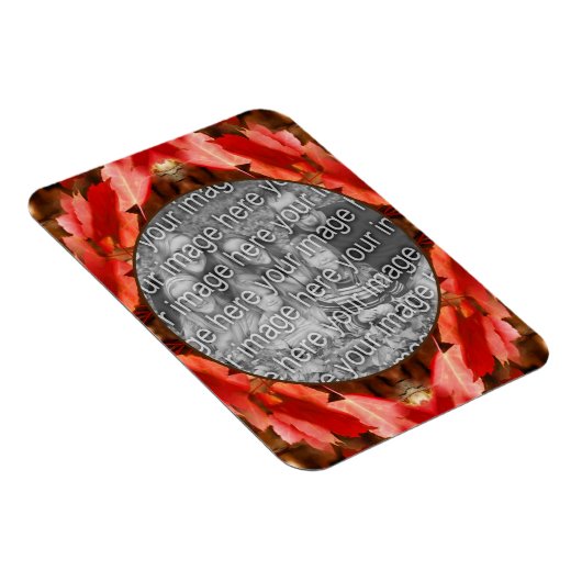 Red Autumn Leaves Natuur Lijst Uw foto toevoegen Magneet (Rechterzijde)