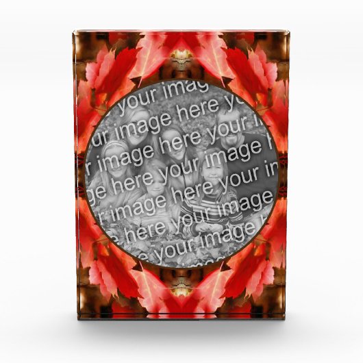 Red Autumn Leaves Natuur Voeg uw Fotoblokken (Voorkant)
