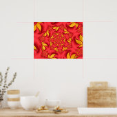 Red Autumn Leaves Poster (Keuken)