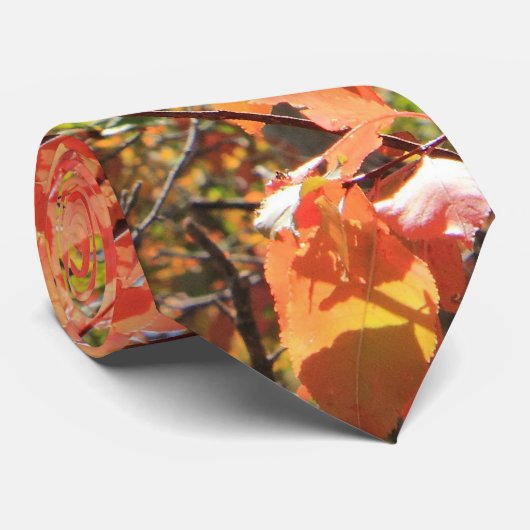 Red Autumn Leaves Stropdas (Opgerold)