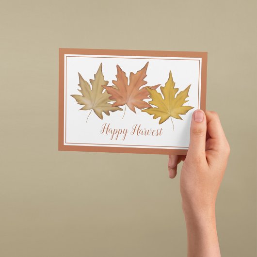 Red Autumn Maple Leaf Elegant Rustic Harvest Feestdagen Kaart