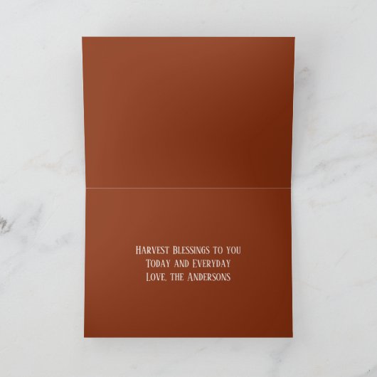 Red Autumn Maple Leaf Elegant Rustic Harvest Feestdagen Kaart (Binnen)